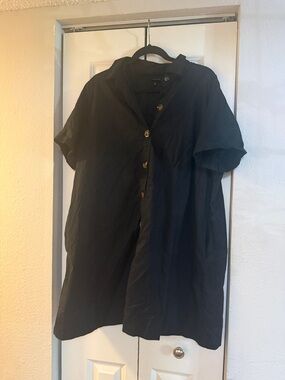 Who What Wear Black Short-Sleeve Trench Coat